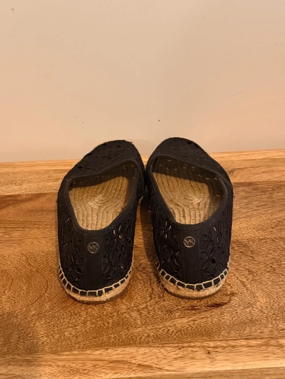 MICHAEL Michael Kors Black Laser-Cut Espadrille Flats